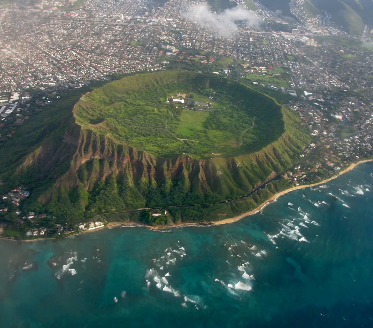 Diamond Head crater tuff cone, Oahu, Hawaii