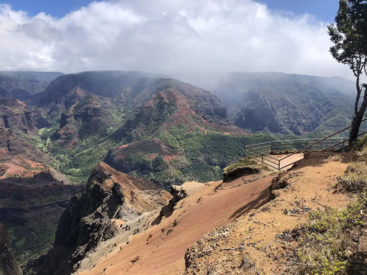 View east into Waimea Canyon from the Waimea Canyon Lookout on Kauai